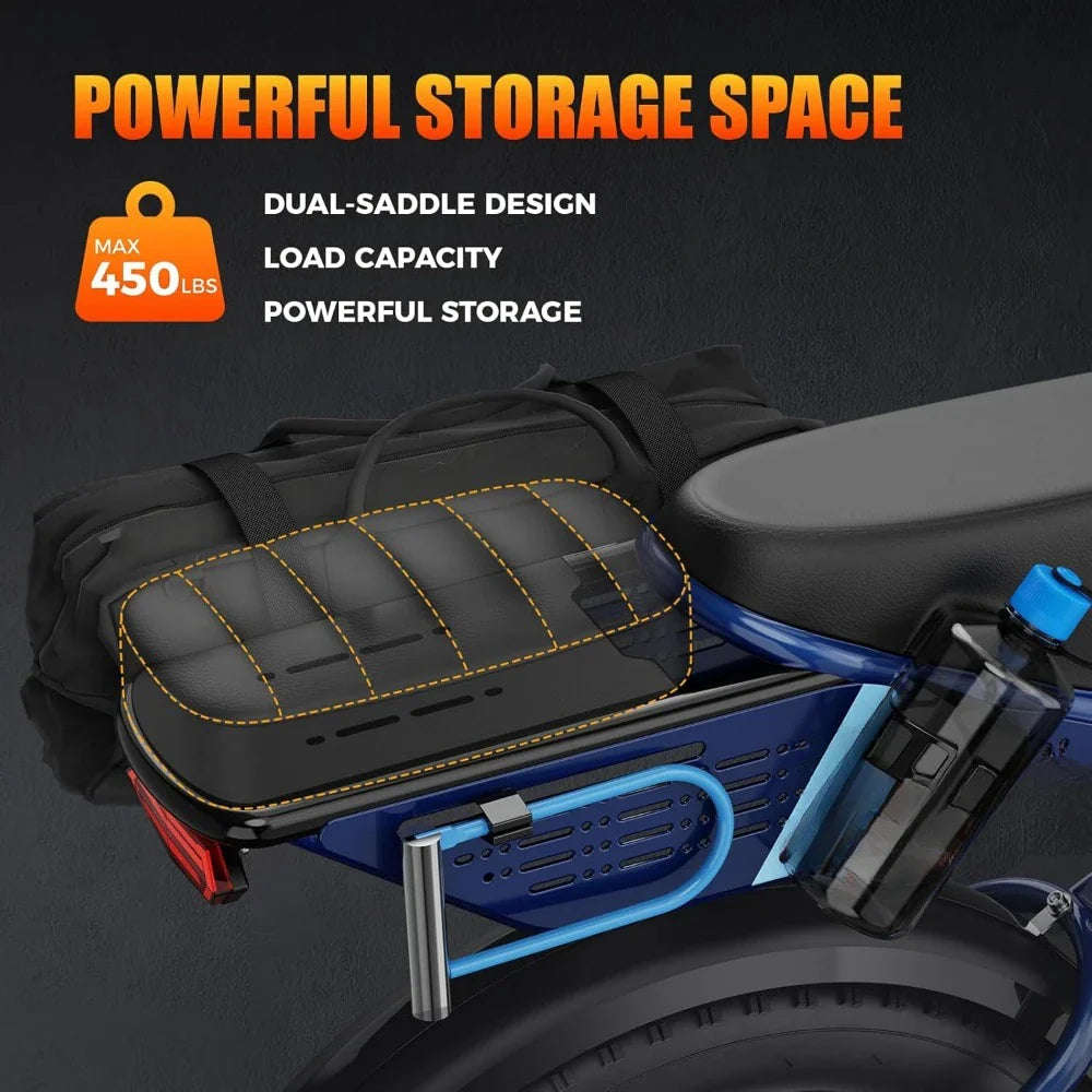 eBike Boys 1200W Peak Electric Bike - Powerful 20-Inch Motor