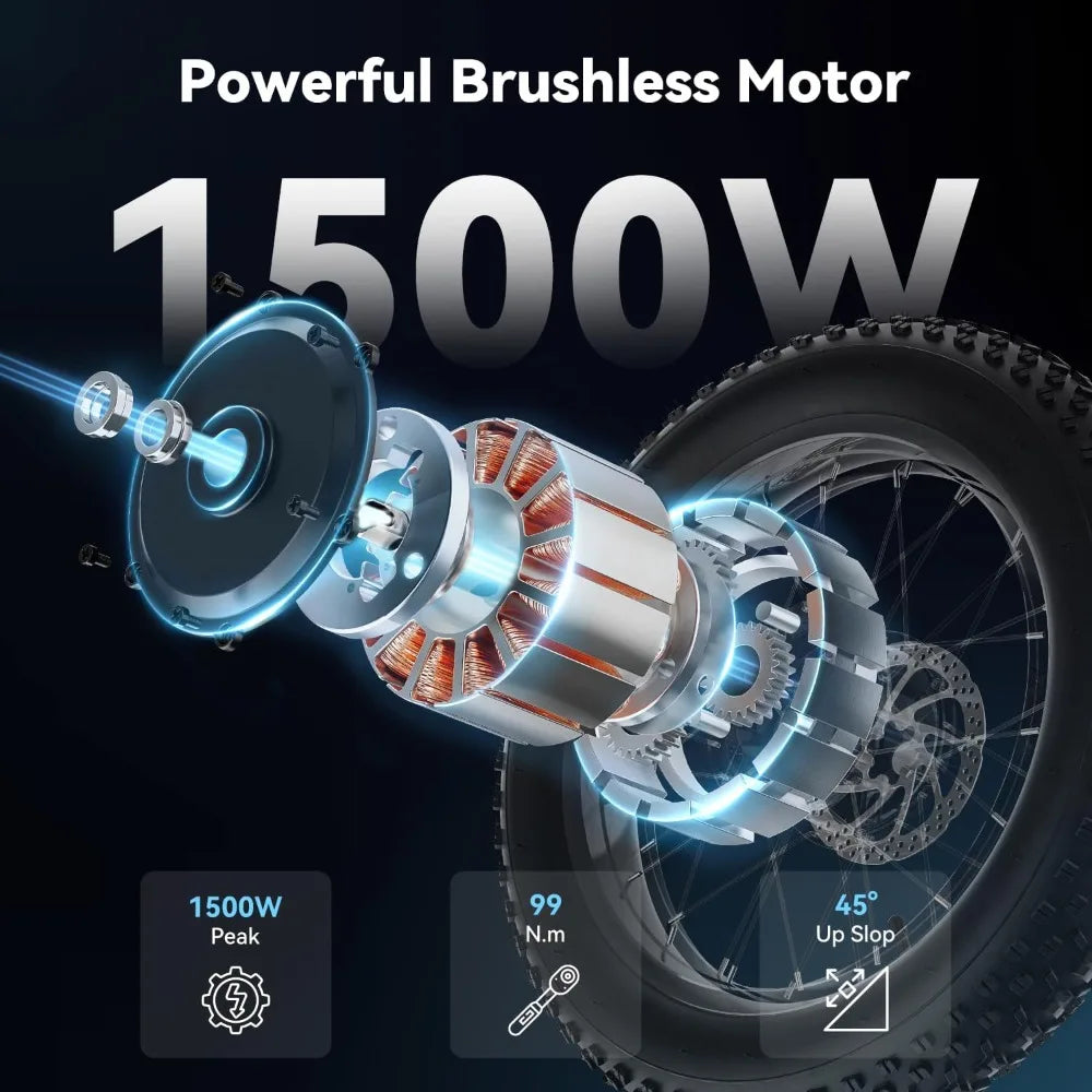 eBike Boys 20" Fat Tire Full Suspension E-Bike - 30MPH Speed