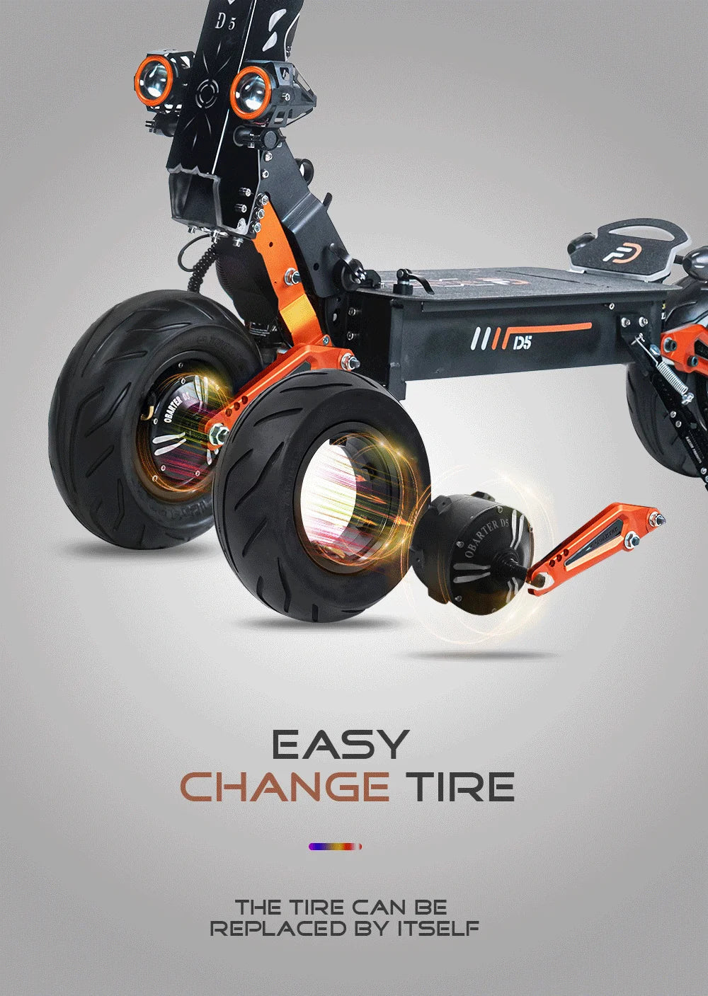 Obarter D5 Electric Scooter - 5000W, 70km/h Max Speed, Removable Battery