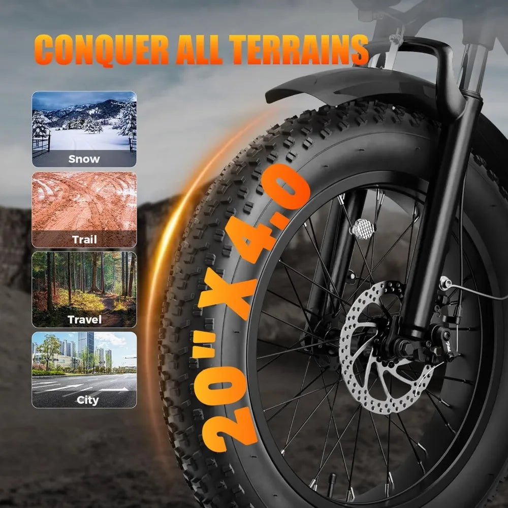 eBike Boys 1200W Peak Electric Bike - Powerful 20-Inch Motor