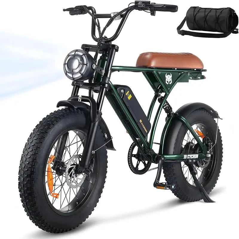 Adult Electric Bike 750W Motor 374.4Wh Battery 20" Fat Tires 55 Mile Range