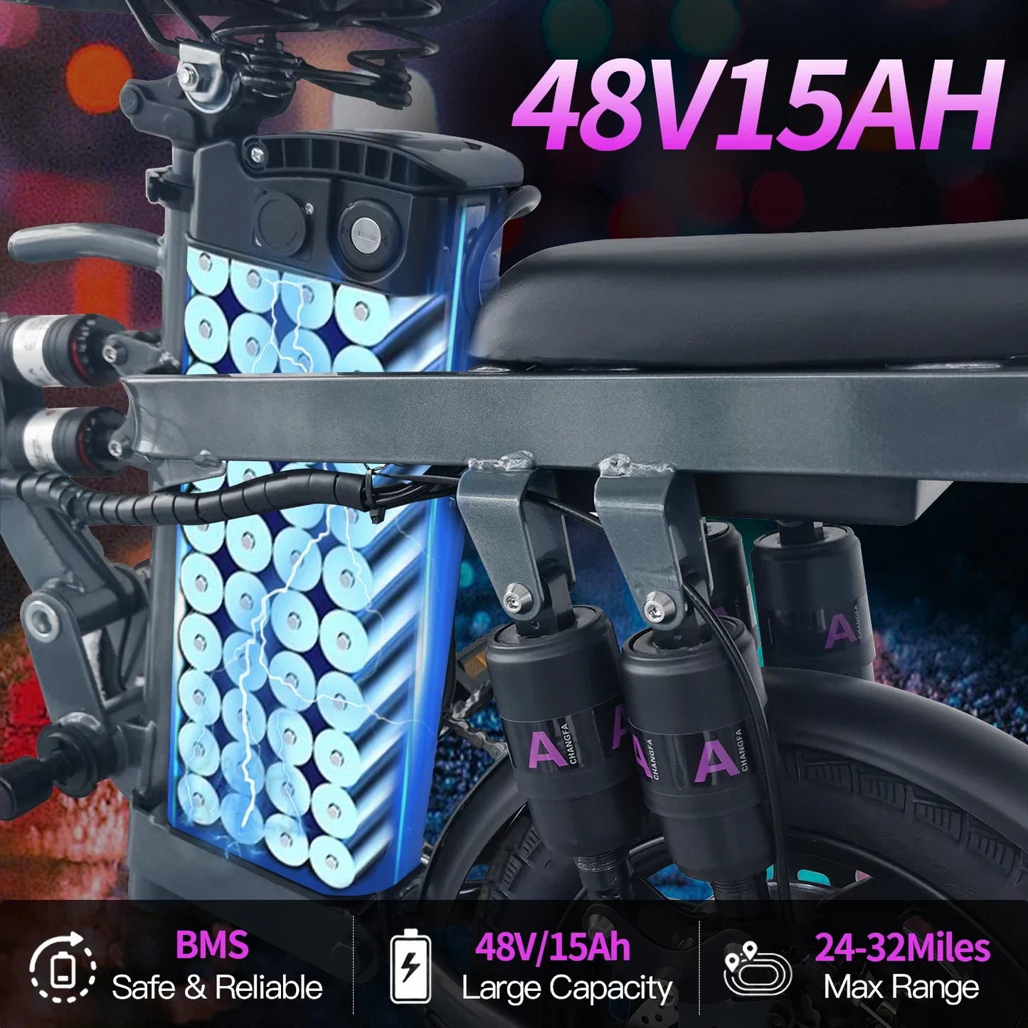 eBike Boys 25MPH Folding Ebike - Lithium Battery, 14-Inch Wheels