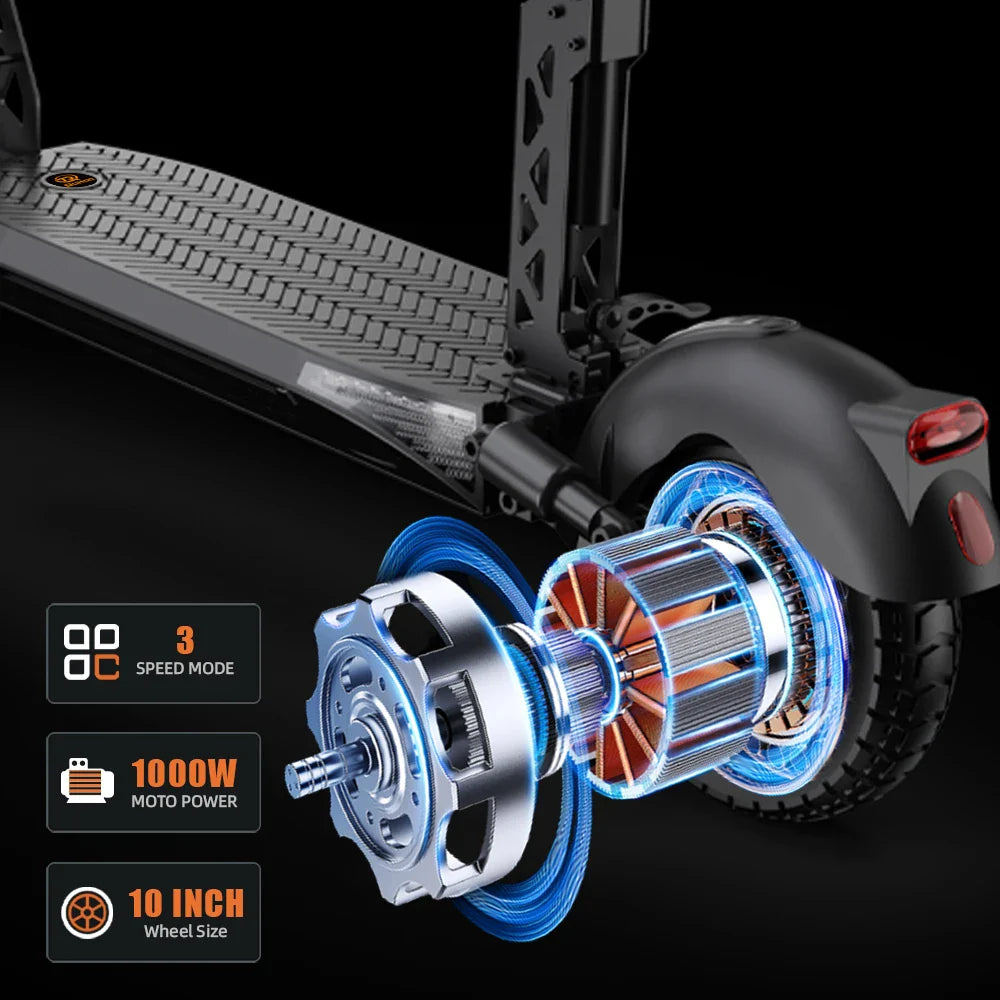 RT6 1000W Electric Scooter - 48V, 40-50km Range, Foldable
