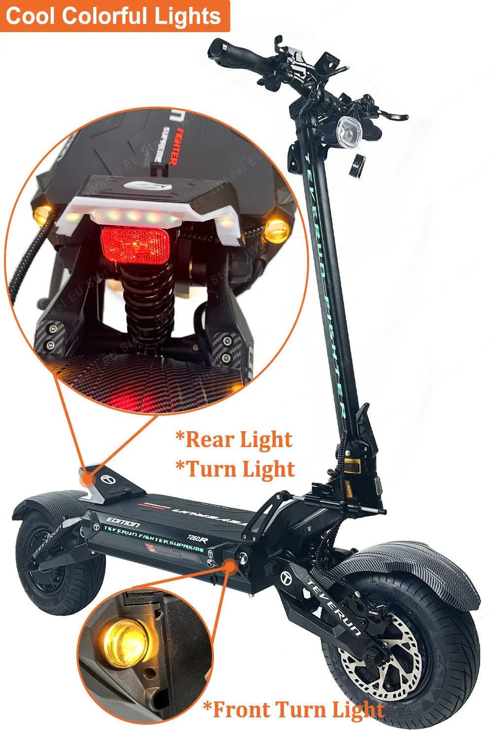 Teverun Fighter Supreme 7260R - 10000W Electric Scooter with GPS