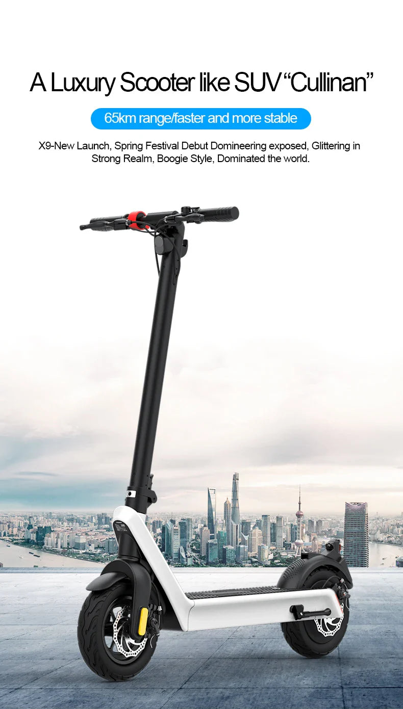 HX X9 PLUS Electric Scooter - Foldable, 60-80km Range, Unisex