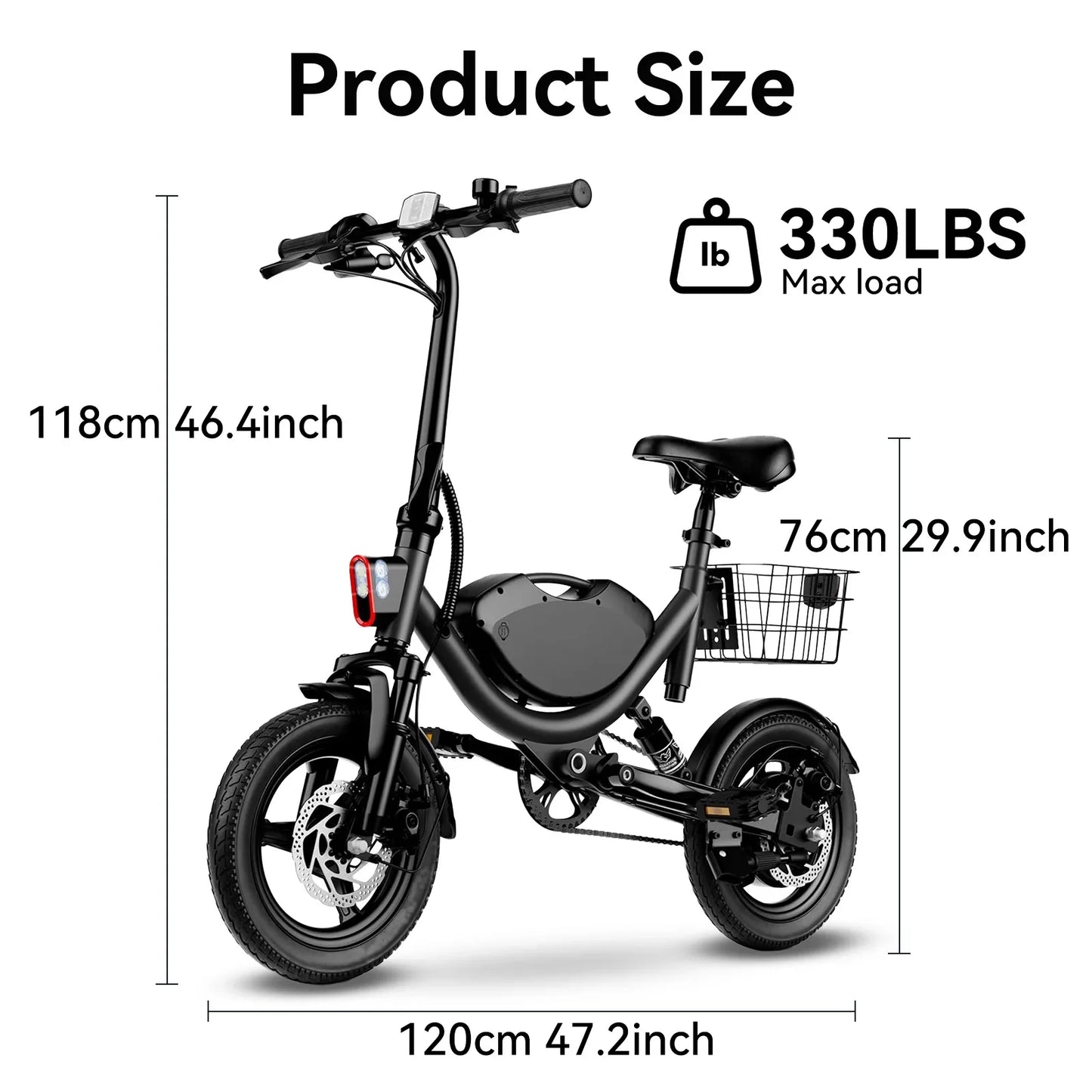 eBike Boys 715W Peak Folding Electric Bicycle - Fast & Powerful Ride