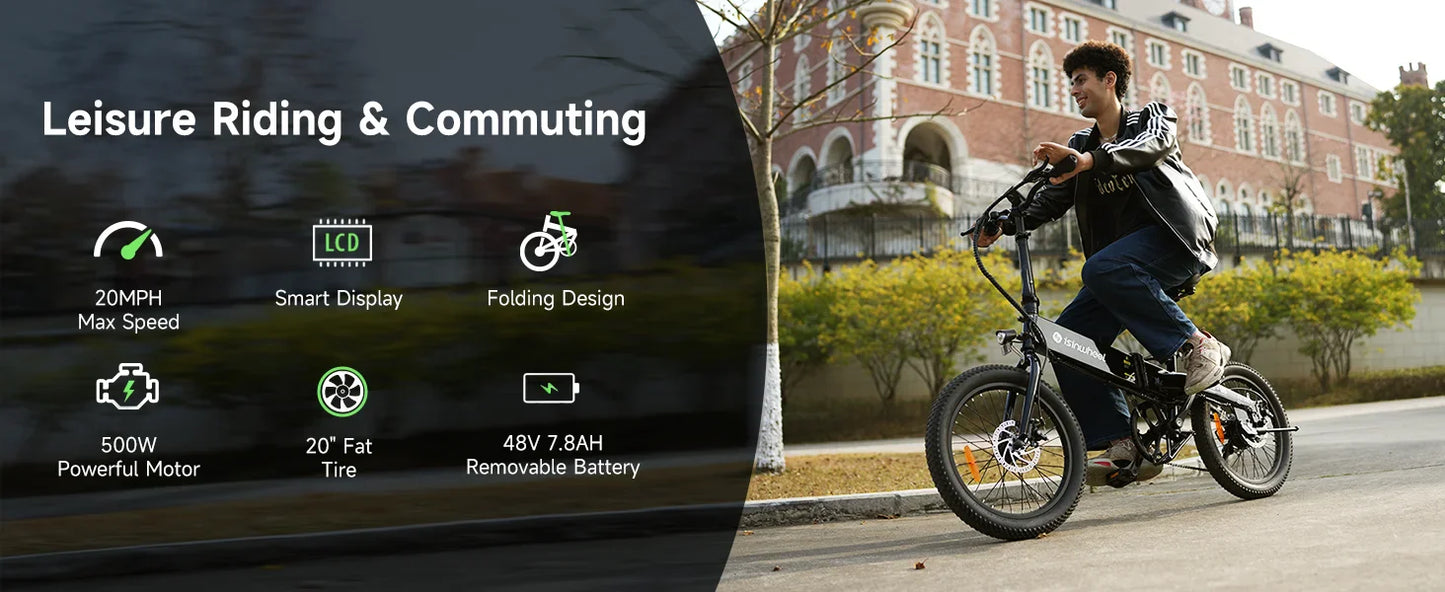 U5 500W 20" Folding eBike - Compact, Lightweight, and Powerful