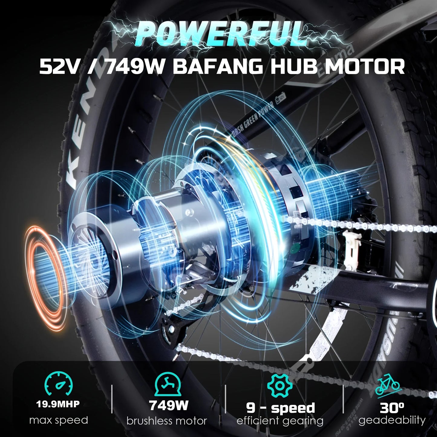 High-Quality eBike with 52V 750W Motor - 17AH Long Range