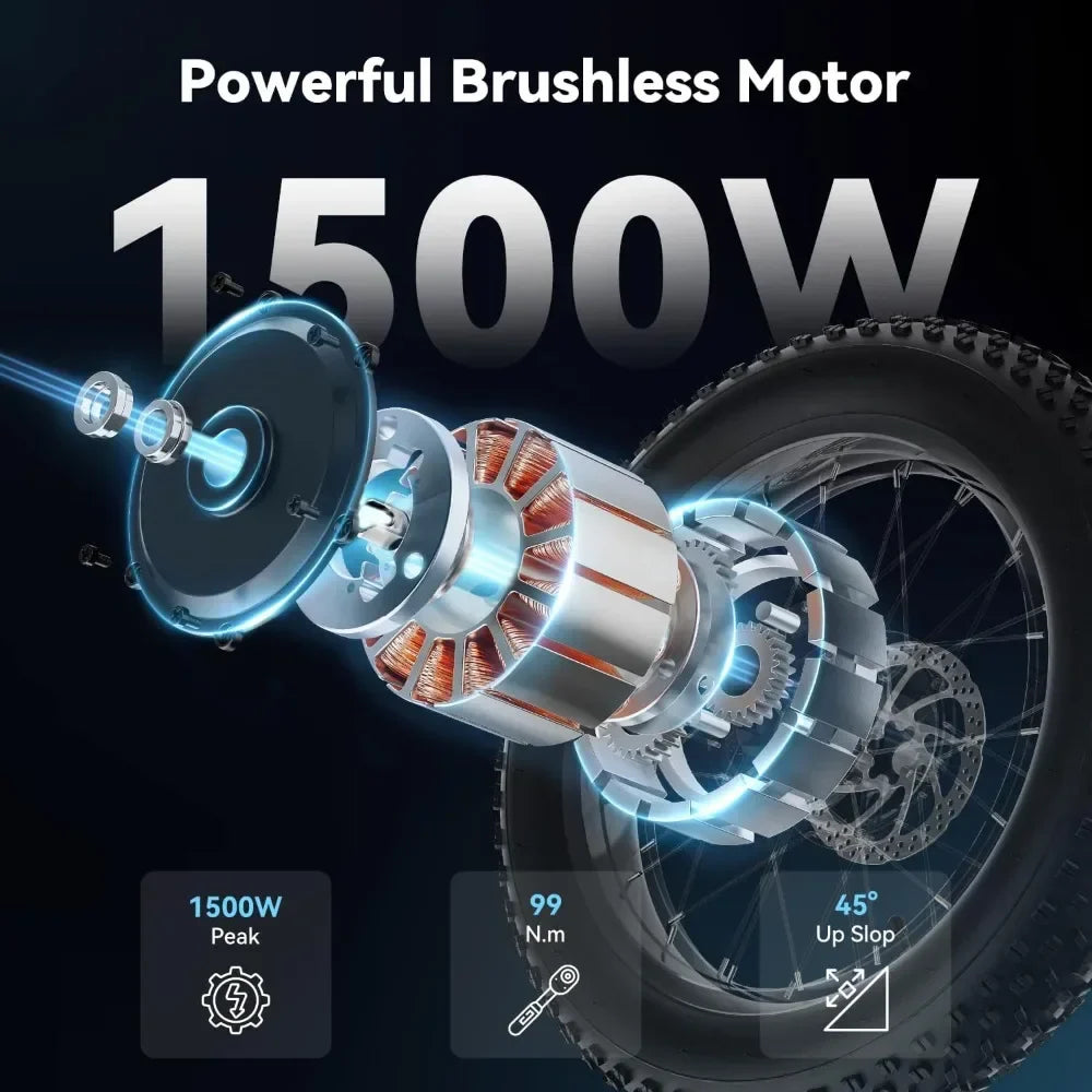 eBike Boys 20" Fat Tire Full Suspension E-Bike - 30MPH Speed