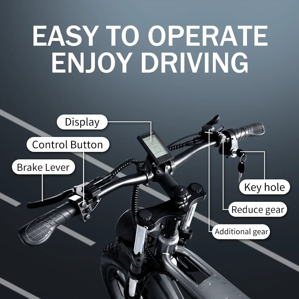 DEEPOWER S7Pro Electric Bike for Adults, 48V, 60Ah,Dual Battery, 20''x4.0 Fat Tires,Snow Mountain E-Bike, 2000W Electric Bicycle