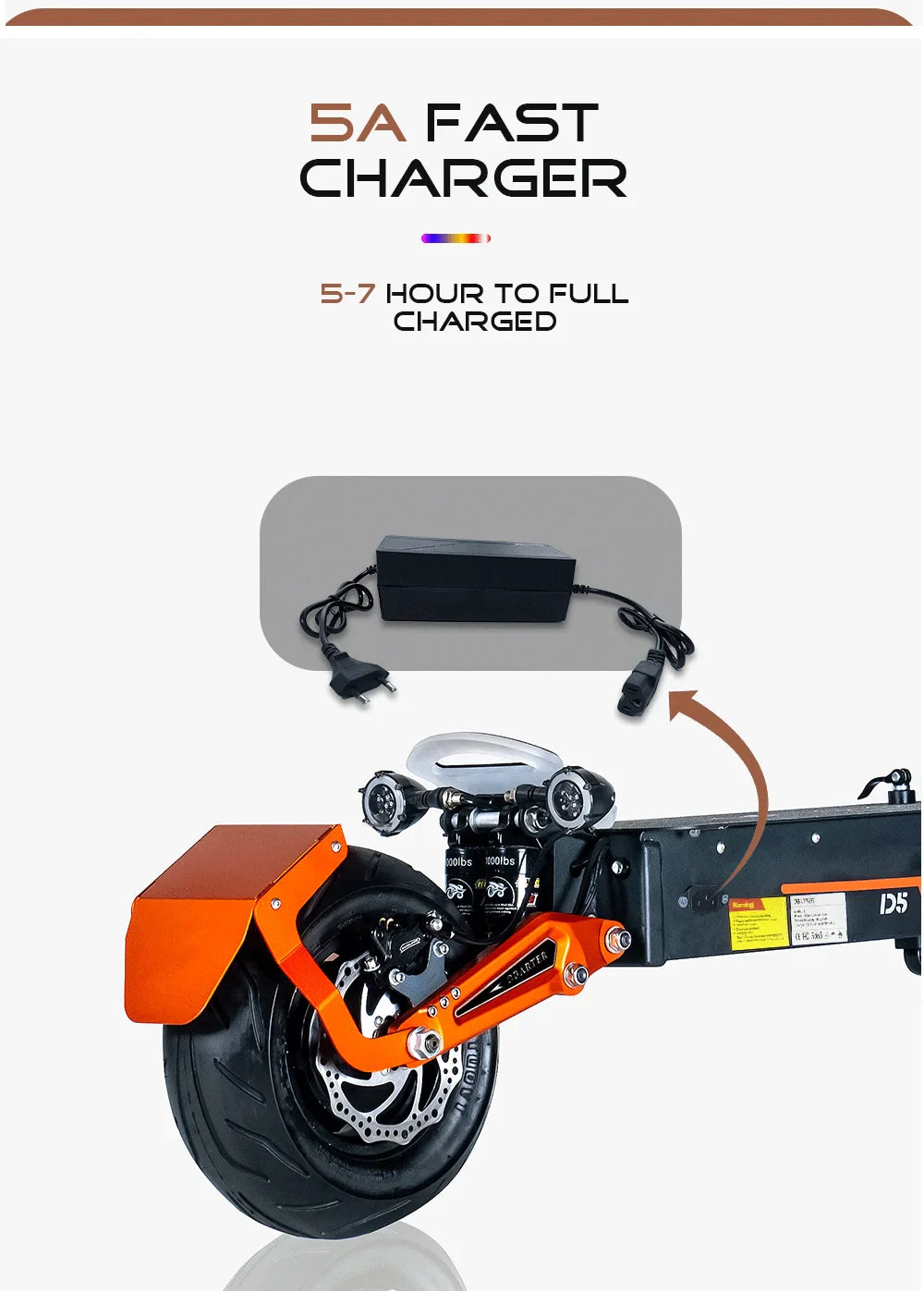 Obarter D5 Electric Scooter - 5000W, 70km/h Max Speed, Removable Battery