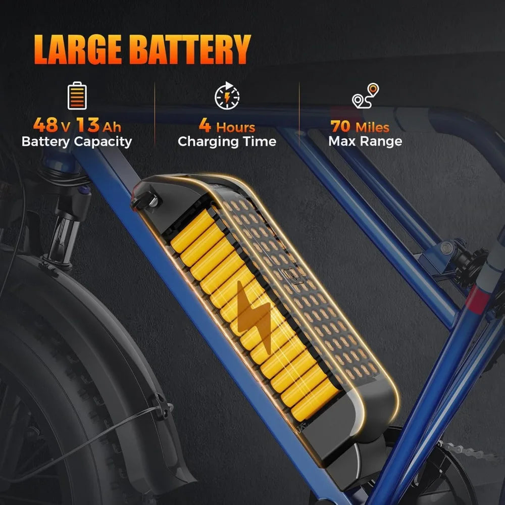 eBike Boys 1200W Peak Electric Bike - Powerful 20-Inch Motor