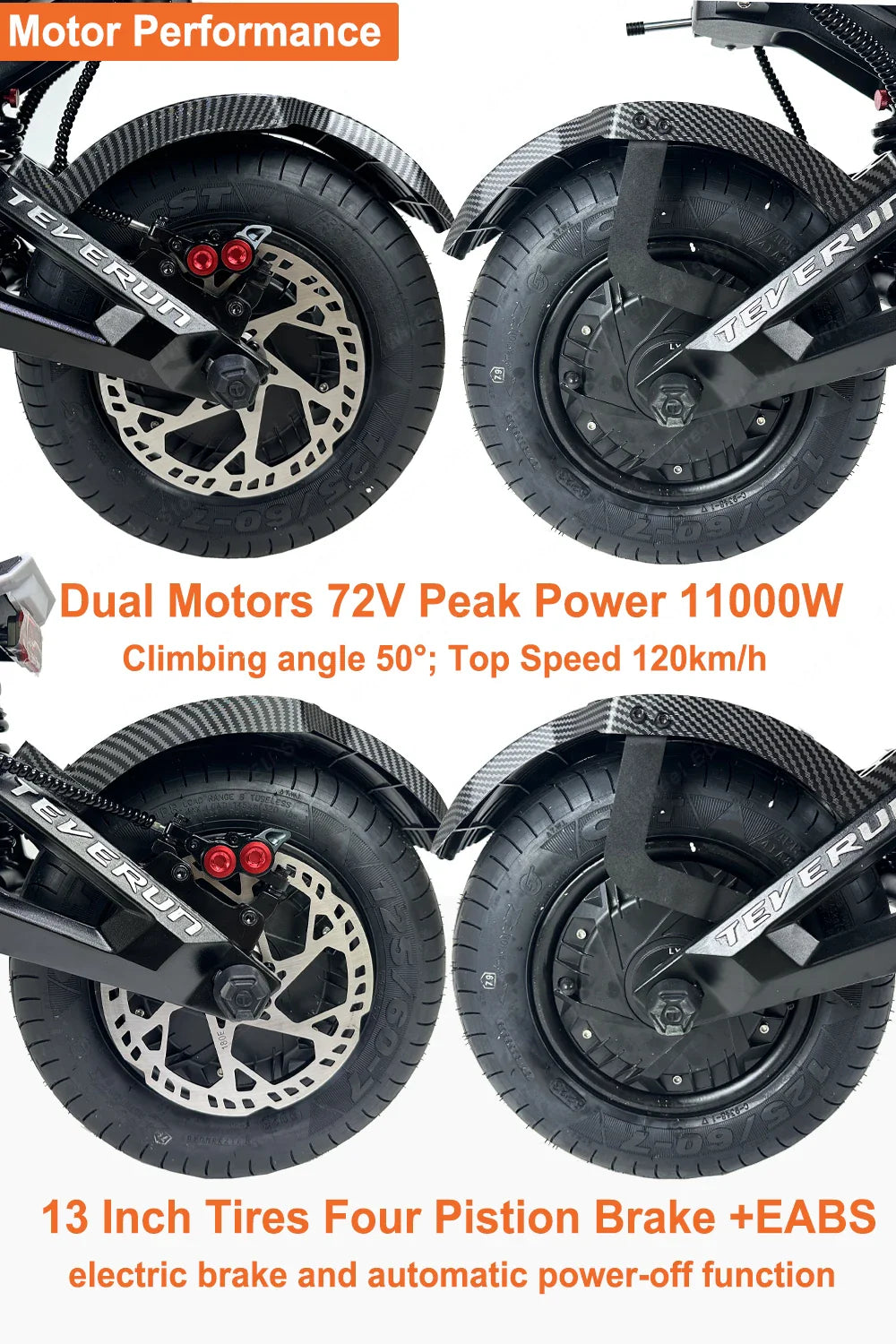 Teverun Fighter Supreme 7260R - 10000W Electric Scooter with GPS