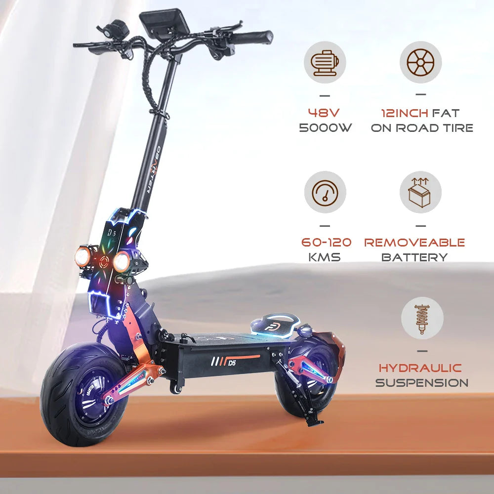 Obarter D5 Electric Scooter - 5000W, 70km/h Max Speed, Removable Battery