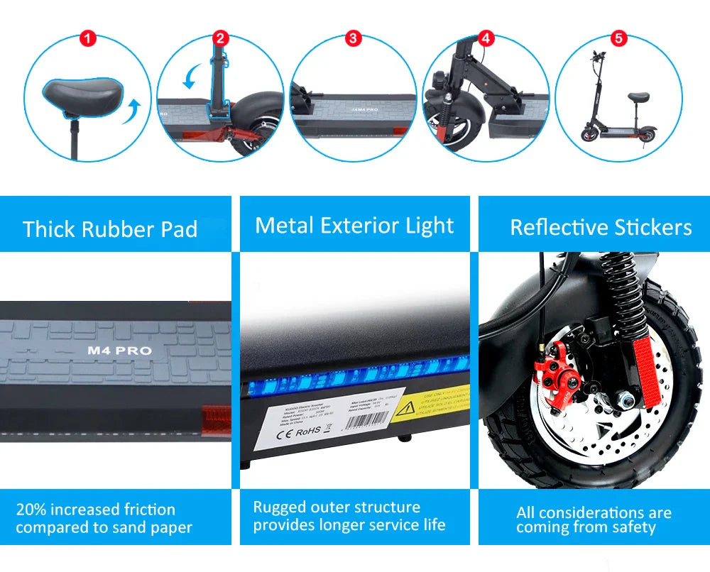 eBike Boys 48V Foldable Electric Scooter - 800W Max Speed 45km/h